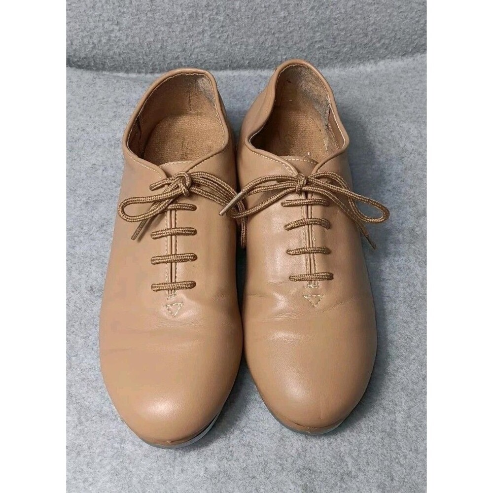 Dance Class Rhythm Tones Tap Dance Shoes Womens Size 9.5 Khaki Musical Footwear - Picture 2 of 11